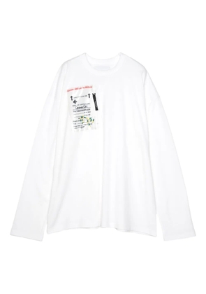 Yoshiokubo label-print long-sleeve T-shirt - White