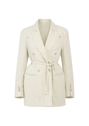 Masnada belted double-breasted jacket - Neutrals