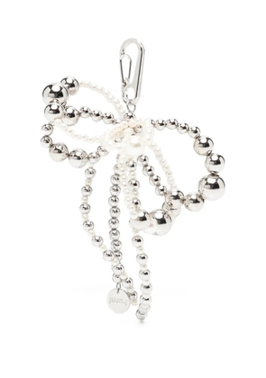 Juun.J ribbon beaded keyring - Silver