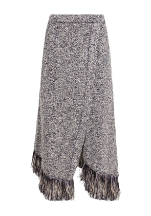 Rabanne fringed asymmetric skirt - Blue