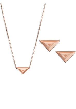 Emporio Armani logo-pendant jewellery set - Pink