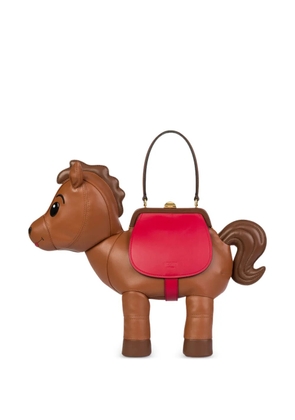 Moschino horse-shape sheepskin shoulder bag - Brown