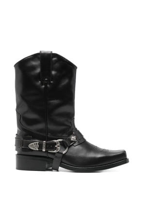 Toga Virilis harness detail leather boots - Black