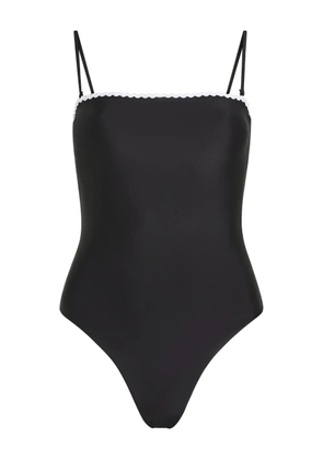 Karl Lagerfeld scallop-trim swimsuit - Black