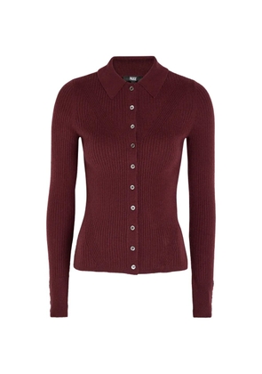 PAIGE Jayde button ribbed shirt - Red