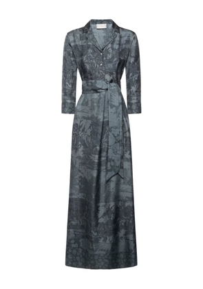 Pierre-Louis Mascia landscape-print belted maxi dress - Blue