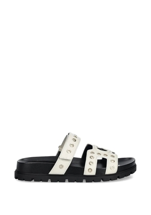 GUESS USA eyelet detail slide - White