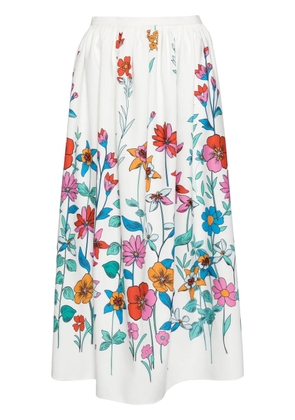 Bambah Hibiscus midi skirt - White