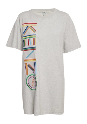 Kenzo Pre-Owned embroidered logo cotton mini dress - Grey