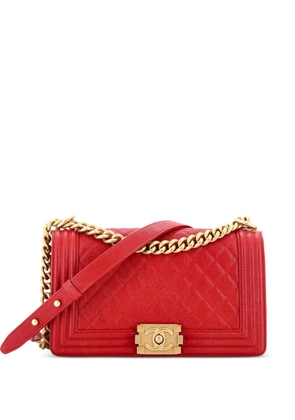CHANEL Pre-Owned Boy Flap Bag Quilted Caviar Old Medium crossbody bag - Red
