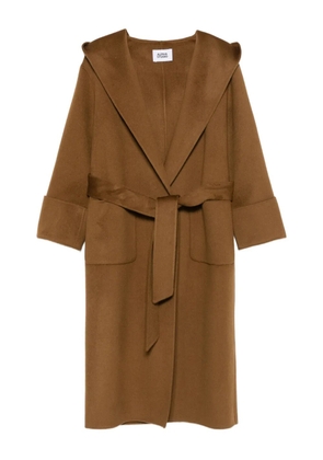 ALPHA STUDIO hooded belted coat - Brown