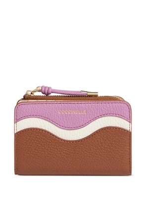 Coccinelle small Nami wave-detail zip wallet - Brown