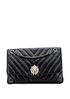 CHANEL Pre-Owned 2010-2011 Jumbo Chevron Lambskin Leo Lion Flap shoulder bag - Black