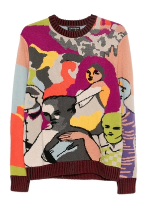 KidSuper Two Step Hand embroidered sweater - Neutrals