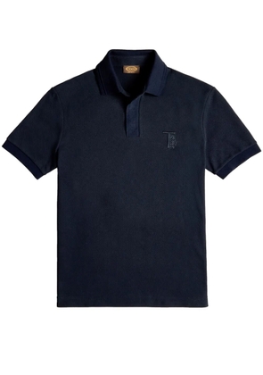 Tod's embroidered-logo polo shirt - Blue