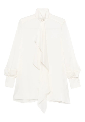 sacai ruffled high-neck blouse - White