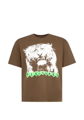 Pleasures Grin graphic T-shirt - Brown