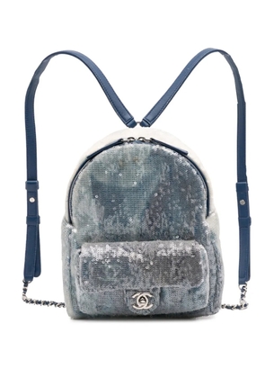 CHANEL Pre-Owned 2018-2019 Sequin Waterfall backpack - Blue