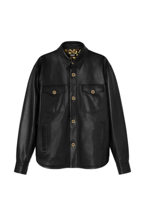 Versace leather shirt jacket - Black