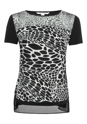 Diane Von Furstenberg Vintage graphic-print silk T-shirt - Black