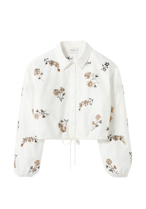 Claudie Pierlot floral drawstring shirt - White