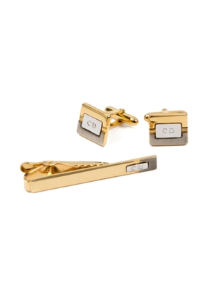Christian Dior Pre-Owned 1990s gold-toned cufflinks tie bar set