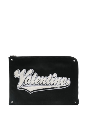 Valentino Garavani Pre-Owned logo-patch laptop bag - Black