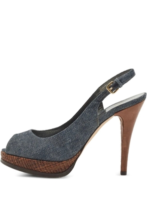 Stuart Weitzman pre-owned 120mm denim sandals - Blue
