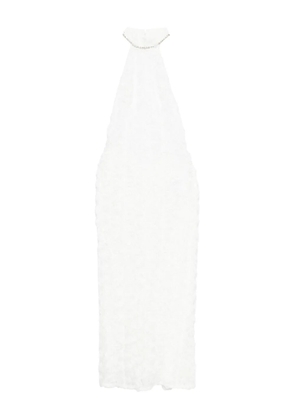 Rahil Hesan Rosette crystal-embellished gown - White