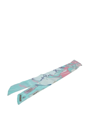 Hermès Pre-Owned 1999-2007 Caleche Mors Et Bouteilles Silk Twilly Scarf scarves - Blue