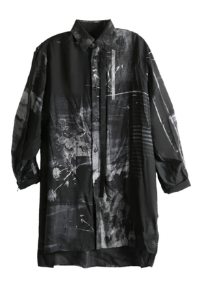Y's abstract-print shirt mini dress - Grey