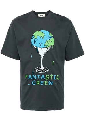 MSGM graphic-print cotton T-shirt - Grey