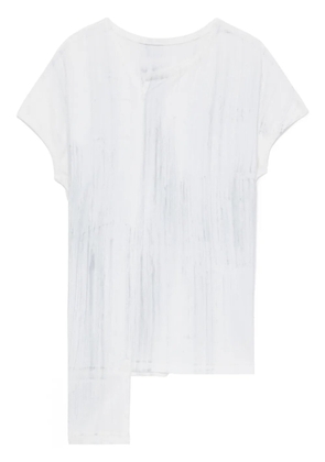 Y's asymmetric-hem cotton T-shirt - White