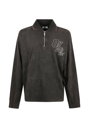 Off-White half-zip long-sleeved sweater - Grey