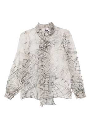 Paul & Joe printed tie-neck blouse - White