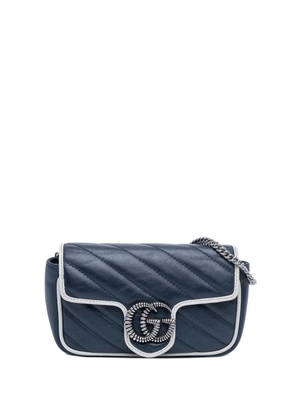 Gucci Pre-Owned 1997-1999 Super Mini GG Marmont Matelasse Leather Torchon Flap crossbody bag - Blue