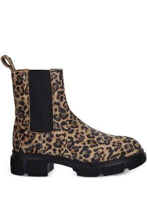 Copenhagen leopard-print lug-sole Chelsea boots - Brown