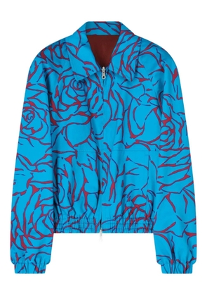 DRIES VAN NOTEN reversible floral cotton jacket - Blue