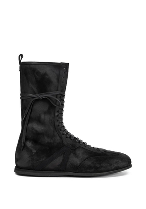 Ann Demeulemeester Fides lace-up suede sneakers - Black