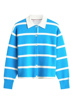 Tommy Hilfiger striped collared cardigan - Blue
