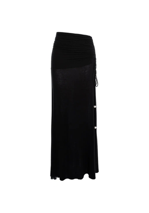 MANURÍ drawstring-detail maxi skirt - Black