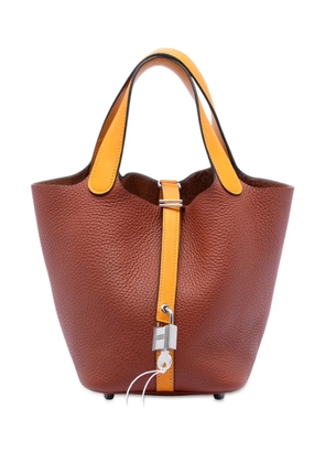 Hermès Pre-Owned 2016 Bicolor Clemence and Swift Picotin Lock 18 handbag - Yellow