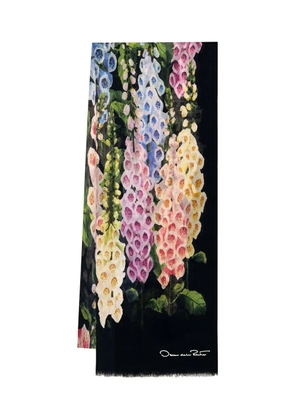 Oscar de la Renta floral scarf - Black