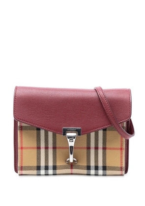 Burberry Pre-Owned 2000-2017 Small Leather and House Check Canvas Derby Macken crossbody bag - Brown