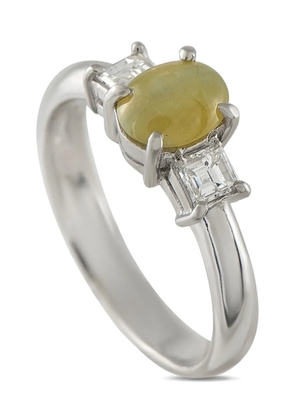 LB Exclusive platinum chrysoberyl and diamond ring - Silver