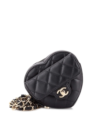 CHANEL Pre-Owned CC in Love Heart Quilted Lambskin belt bag - Black