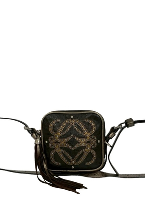 Loewe Pre-Owned 1990-2020 Mini Jeweled Leather Anagram Tassel crossbody bag - Black