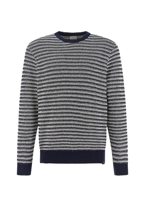 Paul & Shark bouclé striped crew-neck sweater - Blue