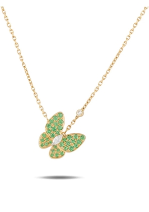 Van Cleef & Arpels green sapphire and diamond butterfly necklace - Gold