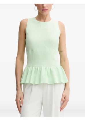 Karl Lagerfeld ribbed peplum top - Green